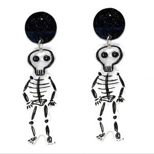 Resin Skeleton Post Drop Earrings